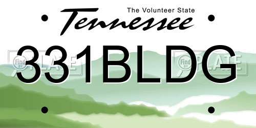 331BLDG Tennessee License Plate