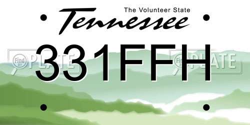 331FFH Tennessee License Plate