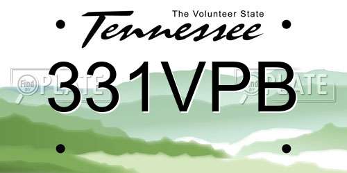 331VPB Tennessee License Plate