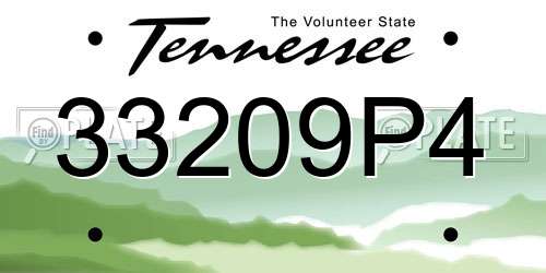 33209P4 Tennessee License Plate