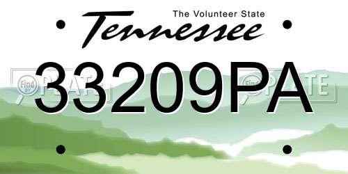 33209PA Tennessee License Plate