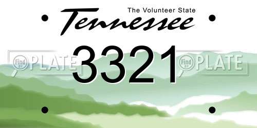 3321 Tennessee License Plate