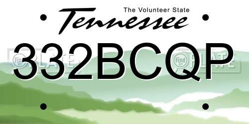 332BCQP Tennessee License Plate