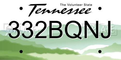 332BQNJ Tennessee License Plate