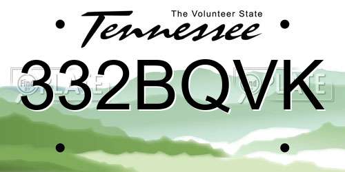 332BQVK Tennessee License Plate