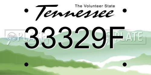 33329F Tennessee License Plate