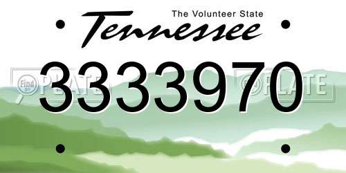 3333970 Tennessee License Plate