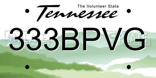 333BPVG Tennessee License Plate