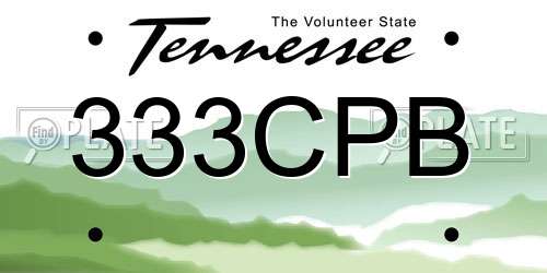 333CPB Tennessee License Plate