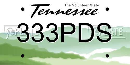333PDS Tennessee License Plate