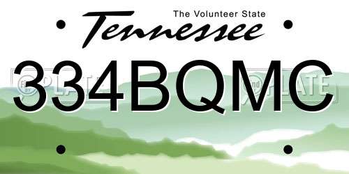 334BQMC Tennessee License Plate