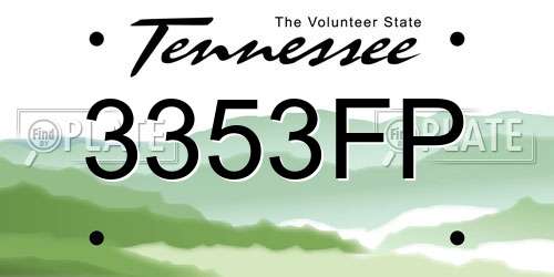 3353FP Tennessee License Plate