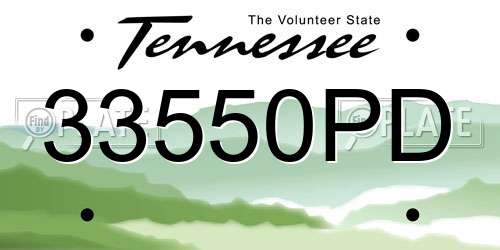 33550PD Tennessee License Plate
