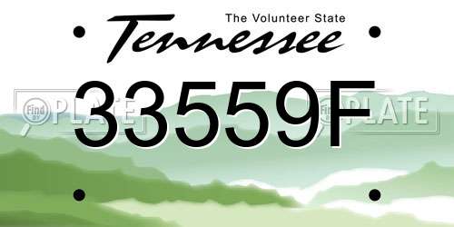 33559F Tennessee License Plate