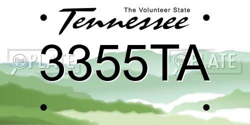3355TA Tennessee License Plate