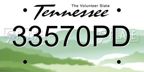 33570PD Tennessee License Plate