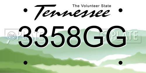 3358GG Tennessee License Plate