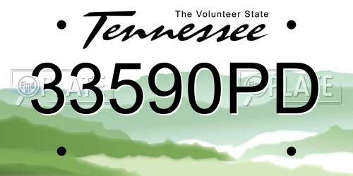 33590PD Tennessee License Plate