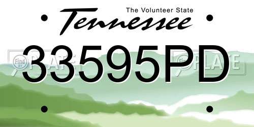 33595PD Tennessee License Plate