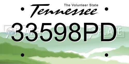 33598PD Tennessee License Plate