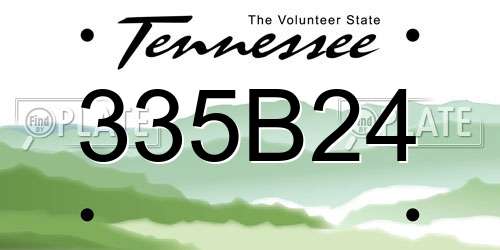 335B24 Tennessee License Plate