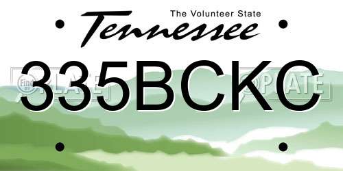 335BCKC Tennessee License Plate