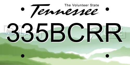 335BCRR Tennessee License Plate