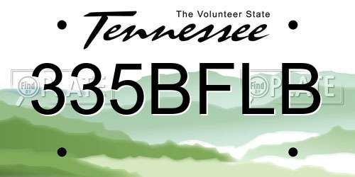 335BFLB Tennessee License Plate
