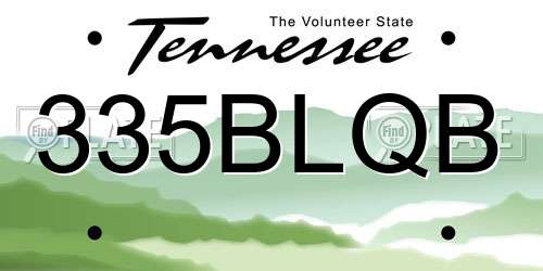 335BLQB Tennessee License Plate