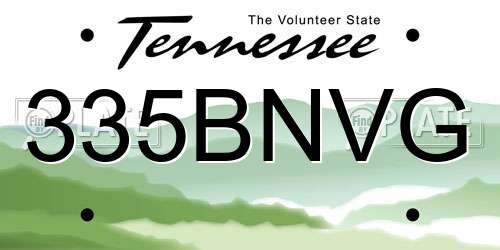 335BNVG Tennessee License Plate