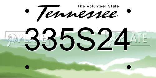 335S24 Tennessee License Plate