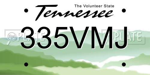 335VMJ Tennessee License Plate