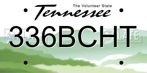 336BCHT Tennessee License Plate