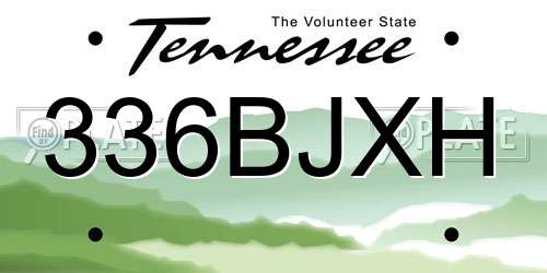 336BJXH Tennessee License Plate