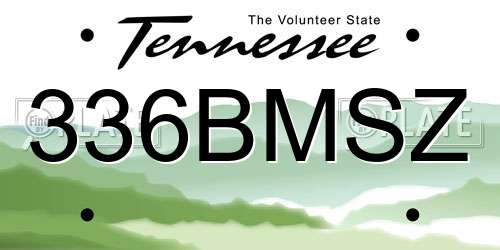 336BMSZ Tennessee License Plate