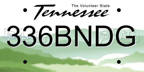 336BNDG Tennessee License Plate