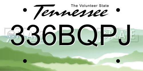 336BQPJ Tennessee License Plate