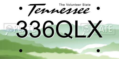 336QLX Tennessee License Plate