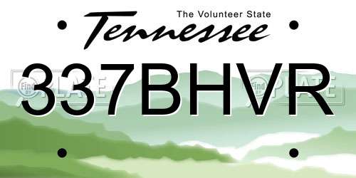 337BHVR Tennessee License Plate