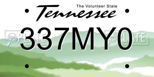 337MY0 Tennessee License Plate