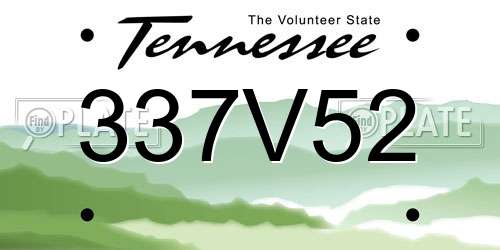 337V52 Tennessee License Plate