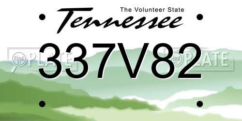 337V82 Tennessee License Plate
