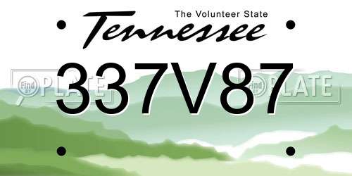 337V87 Tennessee License Plate