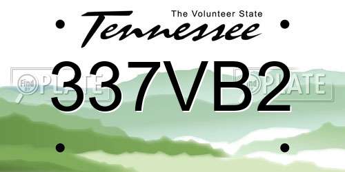 337VB2 Tennessee License Plate
