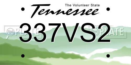 337VS2 Tennessee License Plate