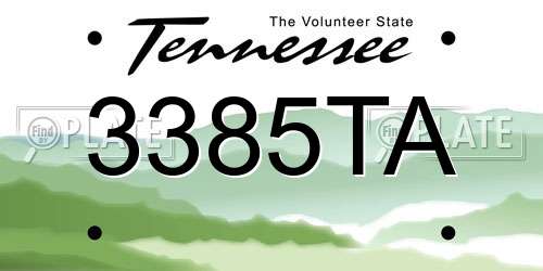 3385TA Tennessee License Plate