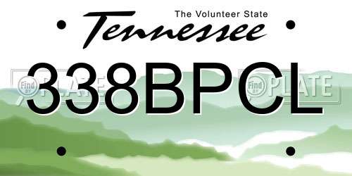 338BPCL Tennessee License Plate