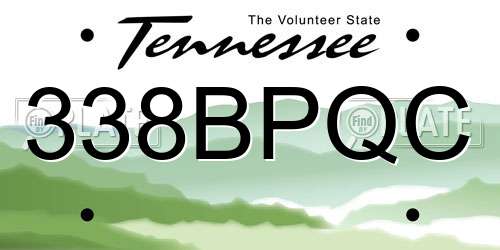 338BPQC Tennessee License Plate