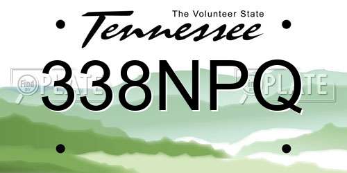 338NPQ Tennessee License Plate
