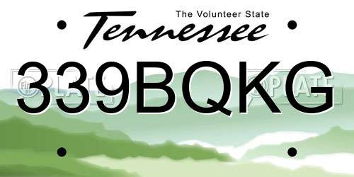 339BQKG Tennessee License Plate